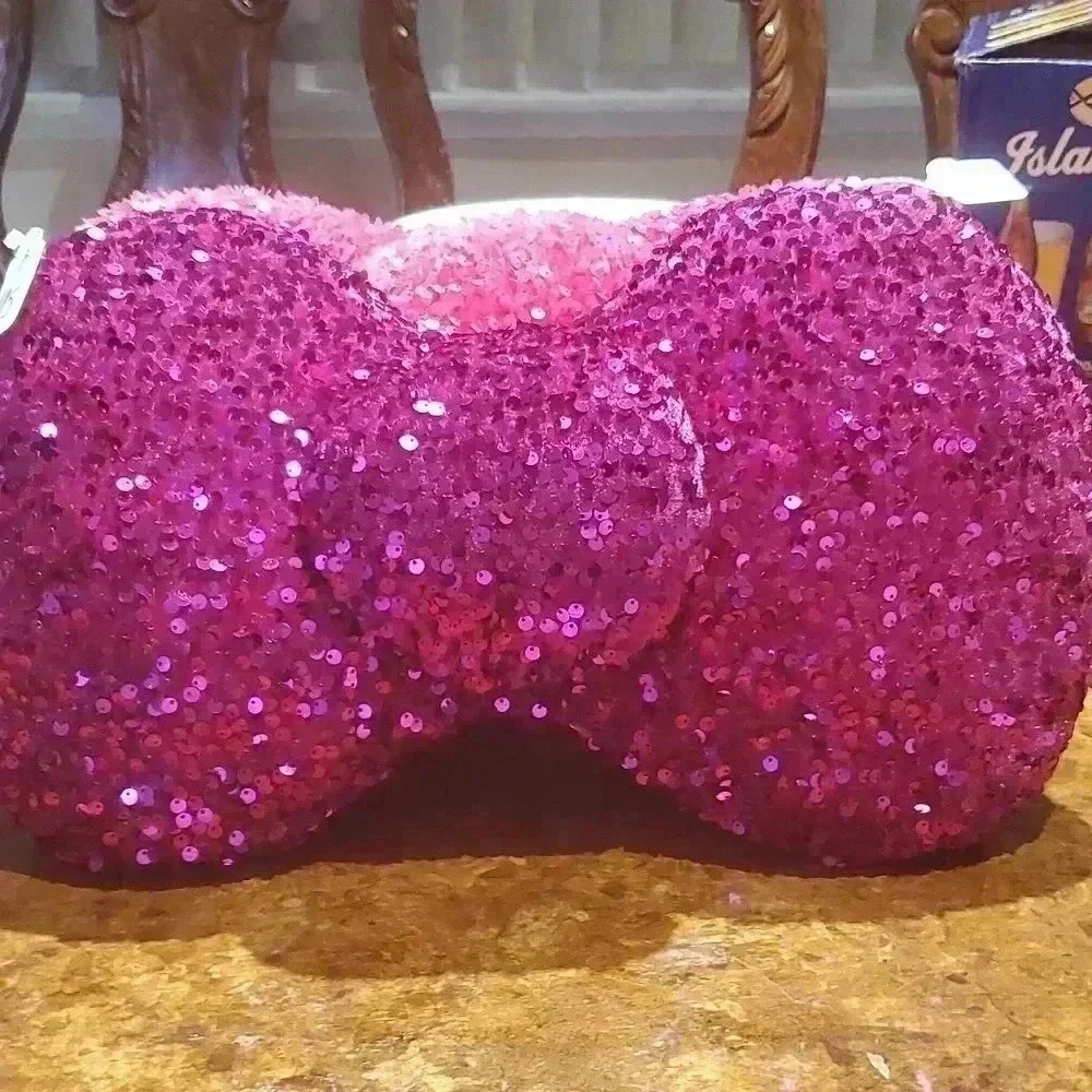 Pink sequin pillows set of 2